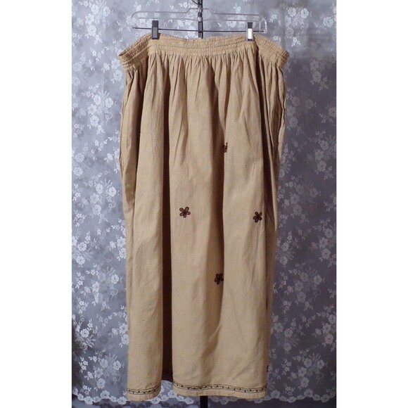 Vintage 80s Maxi Skirt 1980s Boho Cotton Retro Hippie Whimsigoth Size Large XL - Picture 2 of 8